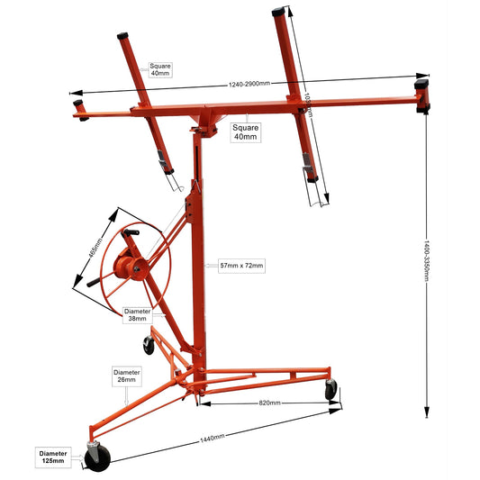 M2S 11 Ft Drywall Lift Hoist Plaster Board Panel Sheet Lifter Up to 4ft x 12ft