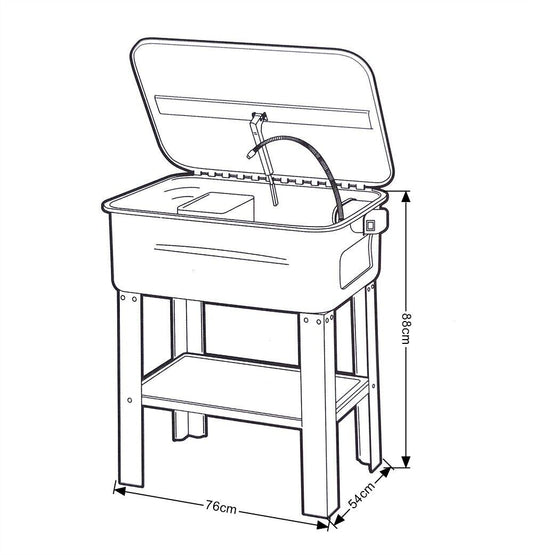 M2S Floor Standing Parts Washer Cleaner Degreaser Tank 20 Gallon With Pump