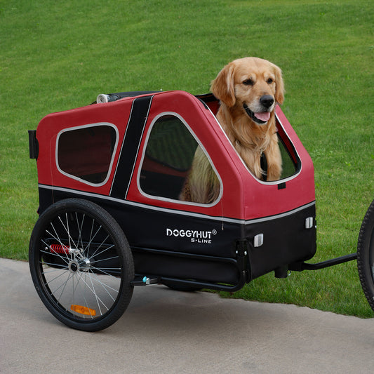 Doggyhut XL Pet Bike Trailer & Stroller for Dogs Up to 45kgs Suspension Wheels