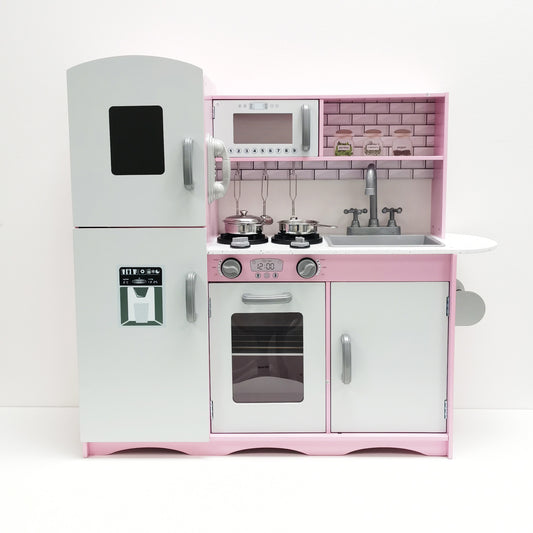 Kids Wooden Play Kitchen Pretend Play Utensils Toys Cooking Role Play Set