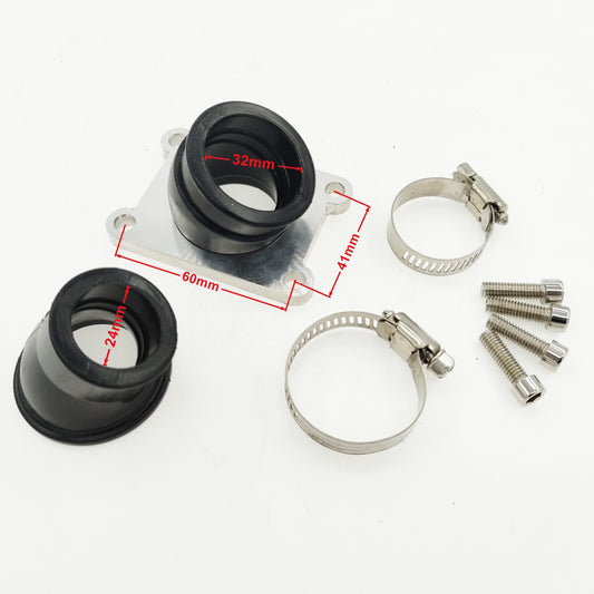 Intake Manifold racing with 2 adapters 24 / 32mm for Derbi Senda Aprilia Gilera