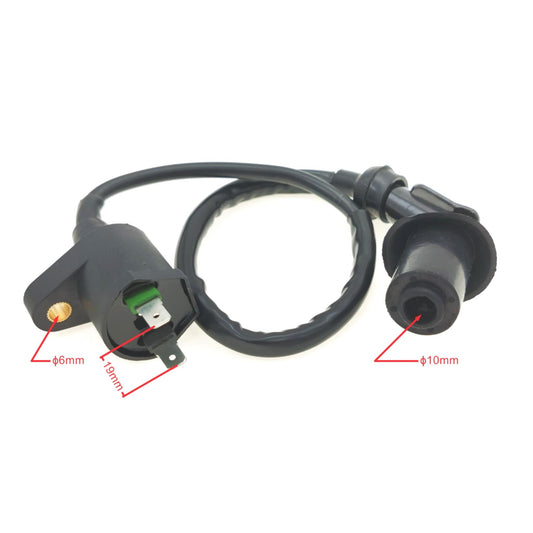 Sym Jet 50 R Sport X Peugeot V Clic Kisbee 50 HT Lead Ignition Coil & Cap 2 Pin