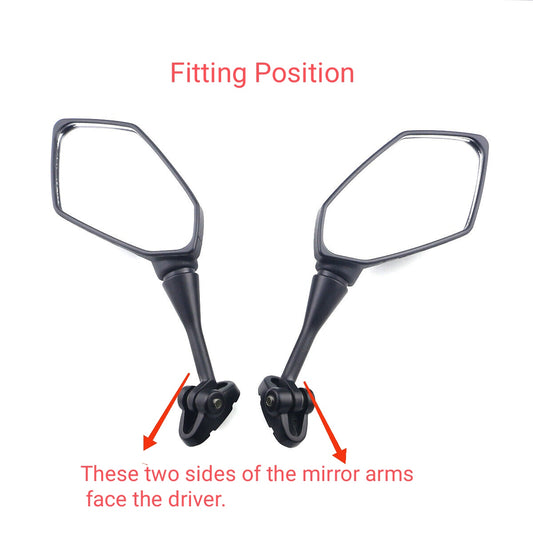 Mirror Pair Left & Right For Lexmoto LXR LXS 125 380 Carbon Look With Fittings