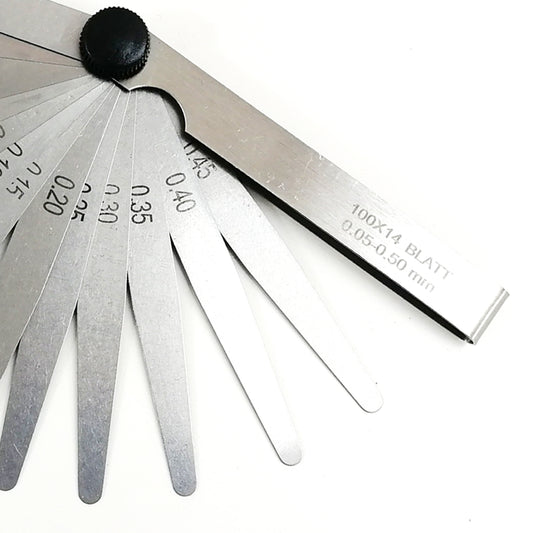 Stainless Steel Feeler gauge with 14 blades 0.05-0.50mm motorbike Pitbike