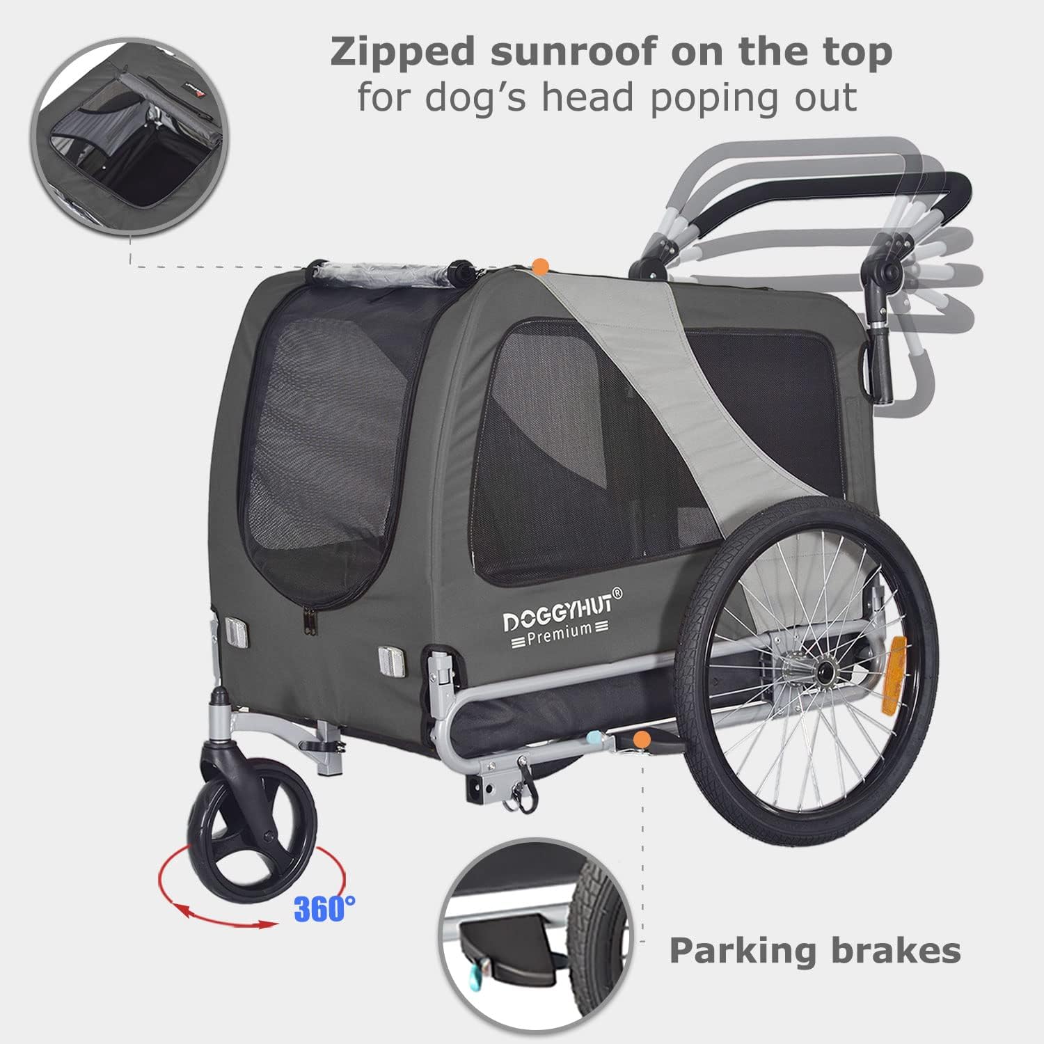 Doggyhut Large Dog Bike Trailer Stroller Reinforced Base Floor Parki M2S Parts