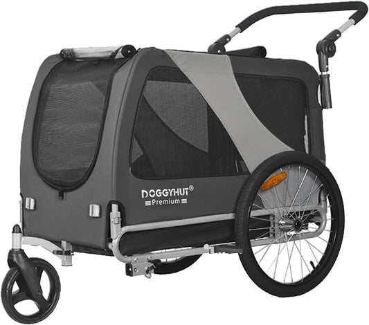 Doggyhut XL Pet Bike Trailer & Stroller for Dogs Up to 45kgs Parking Brakes