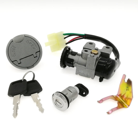 Key Ignition Lock Set Fits Baotian BT49QT-9 BTM49QT-9 Includes Petrol Cap 2 Keys