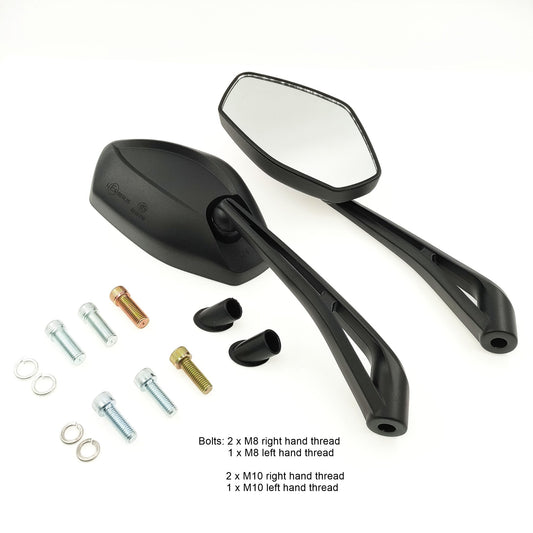 E Mark Mirrors pair for Peugeot Speedfight 3 Speedfight 4 Keeway TX Lexmoto XTRS