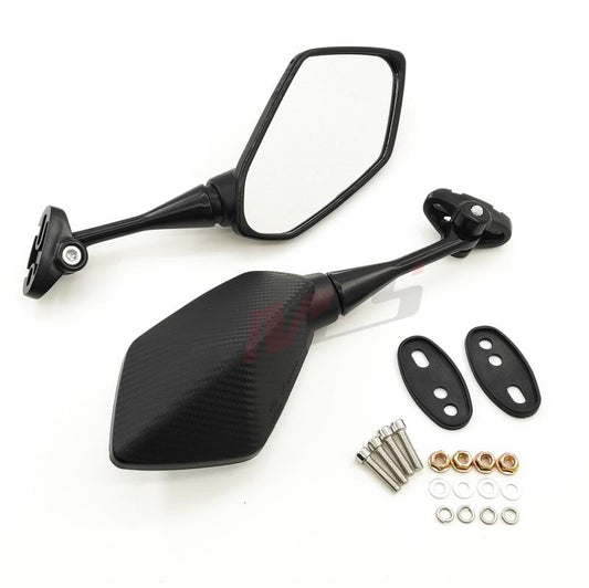 Mirror Pair Left & Right For Yamaha YZF R125 2008-2018 Carbon Look With Fittings