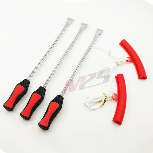 3x Tire Lever Tool Spoon + 2x Wheel Rim Protector Tool Kit Motorcycle Motorbike